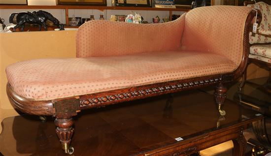 Regency faux rosewood chaise longue